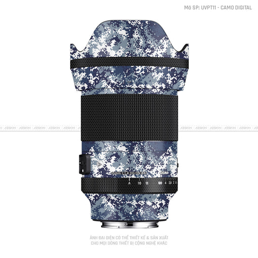 Dán Skin Ống Kính Sigma Vân Nổi Camo Digital Xanh | UVPT11
