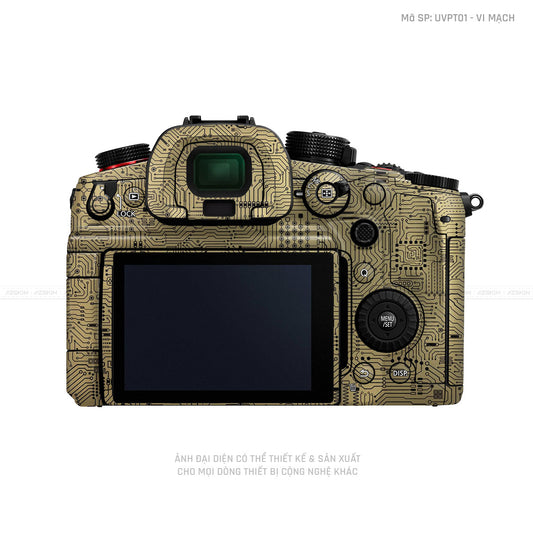 Dán Skin Máy Ảnh Lumix Vân Nổi Vi Mạch Vàng Đồng | UVPT01