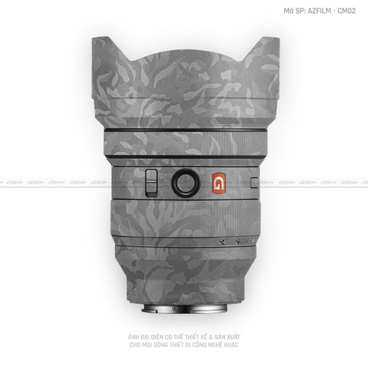Skin Ống Kính Sony Vân Nổi Camo Xám | AZFILM - CM02