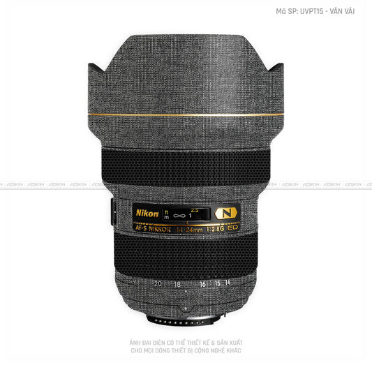 Dán Skin Ống Kính Nikon Vân Vải Xám| UVPT15