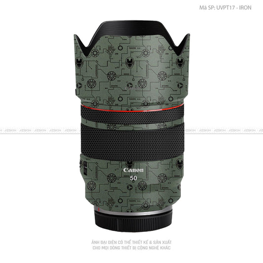 Dán Skin Ống Kính Canon Vân Nổi Pattern IRonman Xanh Midnight | UVPT17