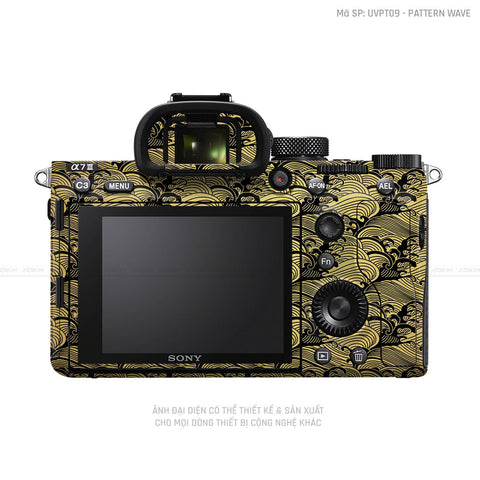 Dán Skin Máy Ảnh Sony Vân PATTERN WAVE Vàng Đồng | UVPT09