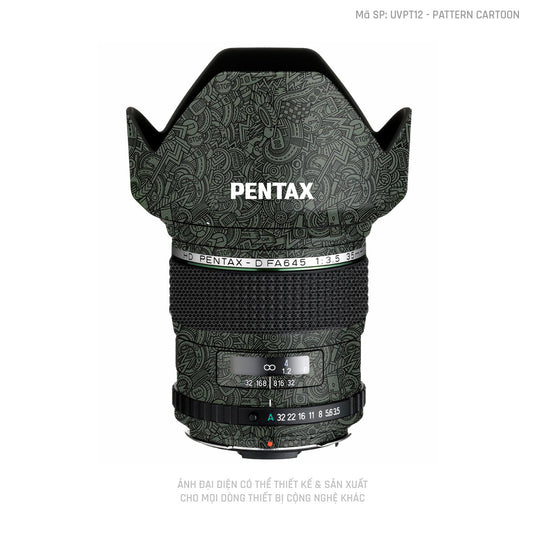 Dán Skin Ống Kính Pentax Pattern Cartoon Green | UVPT12