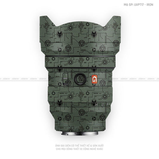 Dán Skin Ống Kính Sony Vân Nổi Pattern IRonman Xanh | UVPT17