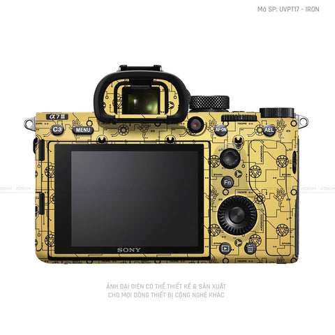 Dán Skin Máy Ảnh Sony Vân Pattern Ironman Vàng Đồng | UVPT17