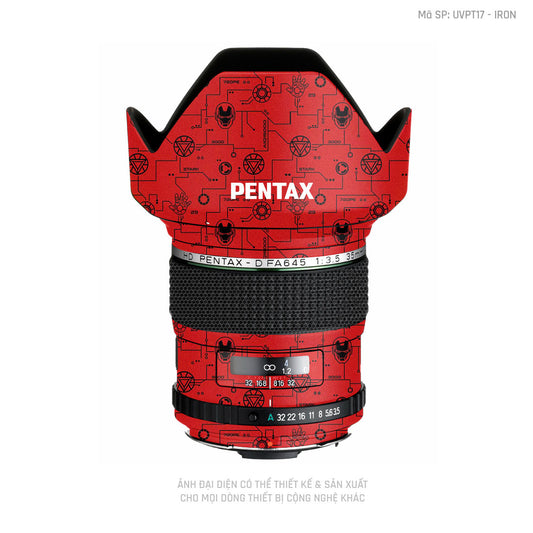 Dán Skin Ống Kính Pentax Vân IRonman Đỏ | UVPT17