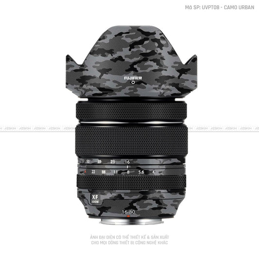 Dán Skin Ống Kính Fujifilm Vân Nổi Camo Urban Xám | UVPT08
