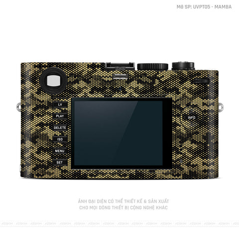 Dán Skin Máy Ảnh Leica Vân Nổi Mamba Vàng Đồng | UVPT05