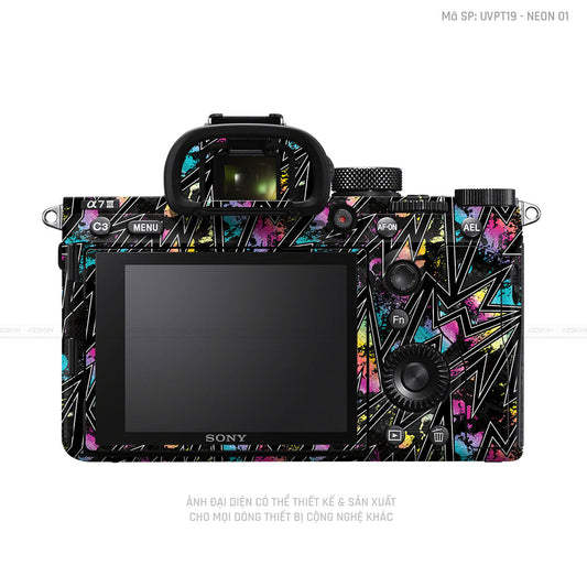 Dán Skin Máy Ảnh Sony Vân Nổi Neon 01 | UVPT19