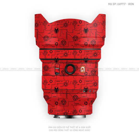 Dán Skin Ống Kính Sony Vân Nổi Pattern IRonman Đỏ | UVPT17
