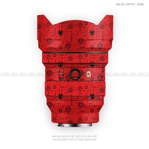 Dán Skin Ống Kính Sony Vân Nổi Pattern IRonman Đỏ | UVPT17
