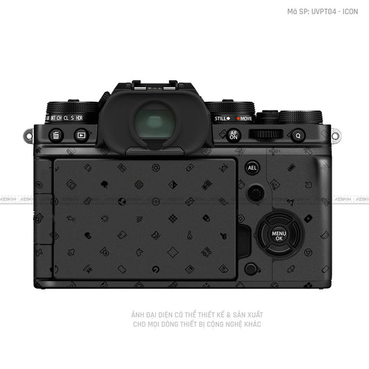 Dán Skin Máy Ảnh Fujifilm Vân Nổi Pattern Icon Đen | UVPT04