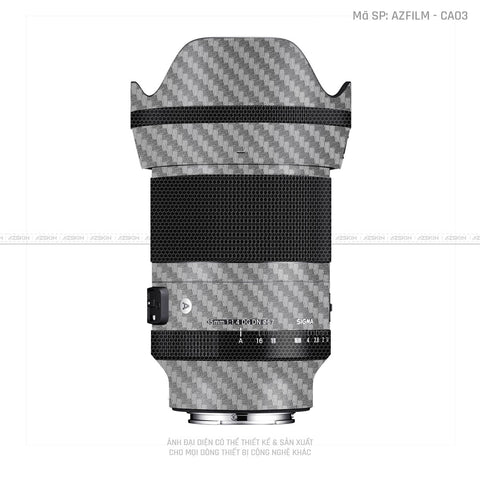 Dán Skin Ống Kính Sigma Màu Nổi Carbon Xám | AZFILM - CA03