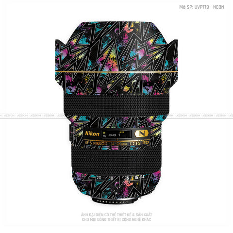 Dán Skin Ống Kính Nikon Vân Nổi Neon 01 | UVPT19