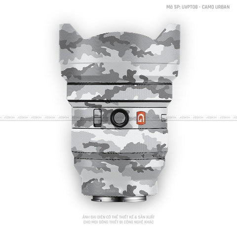 Dán Skin Ống Kính Sony Vân Nổi Camo Urban Trắng 2 | UVPT08