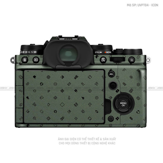Dán Skin Máy Ảnh Fujifilm Vân Nổi Pattern Icon Xanh | UVPT04