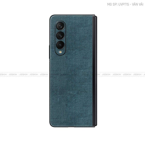 Dán Skin Galaxy Z Fold3 Vân Vải Xanh Cổ Vịt | UVPT15