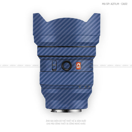 Skin Ống Kính Sony Vân Nổi Carbon Xanh | AZFILM - CA02