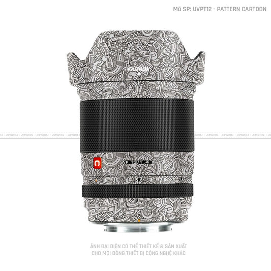 Dán Skin Ống Kính Viltrox Vân Nổi Pattern Cartoon Trắng | UVPT12