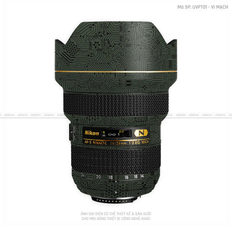 Dán Skin Ống Kính Nikon Vân Nổi Vi Mạch Xanh | UVPT01