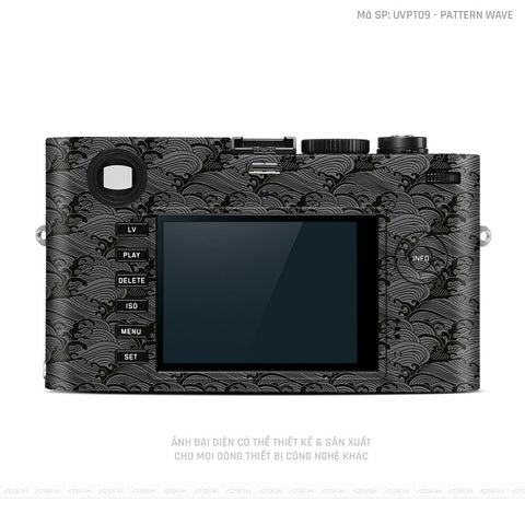 Dán Skin Máy Ảnh Leica Vân Nổi Pattern Wave Xám | UVPT09