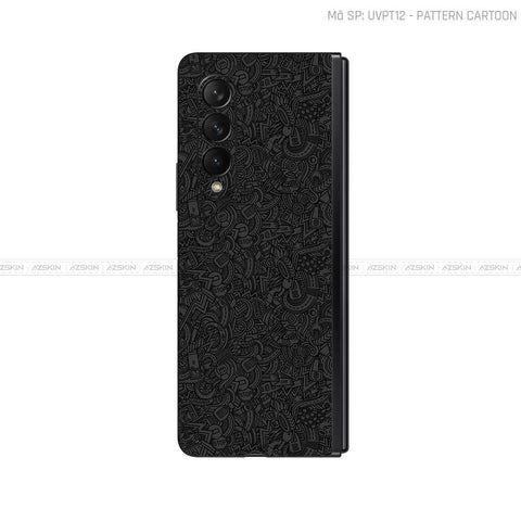 Dán Skin Galaxy Z Fold 6 Vân Nổi Cartoon Đen | UVPT12
