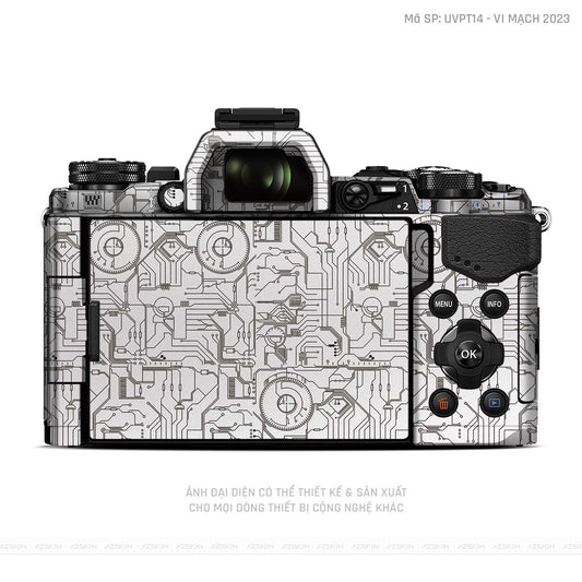 Dán Skin Máy Ảnh Olympus Vân Vi Mạch 2023 Trắng | UVPT14