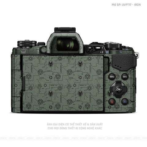Dán Skin Máy Ảnh Olympus Vân Pattern IRonman Xanh | UVPT17