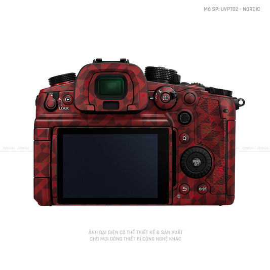 Dán Skin Máy Ảnh Lumix Vân Nổi Nordic Đỏ | UVPT02