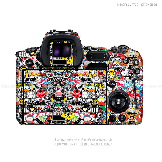 Dán Skin Máy Ảnh Canon Vân Nổi Sticker 01 | UVPT22