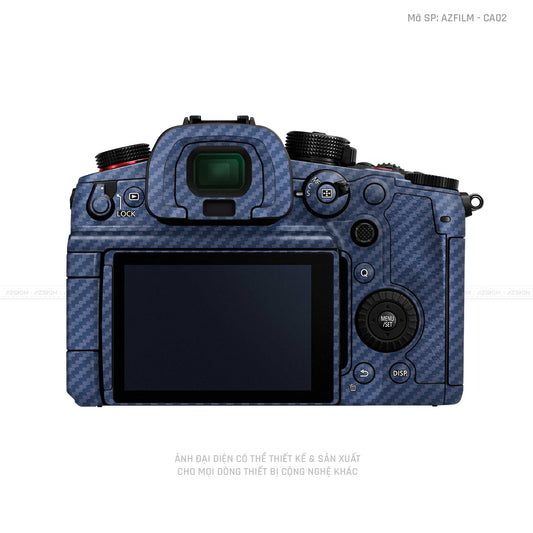 Dán Skin Máy Ảnh Lumix Vân Nổi Carbon Xanh | AZFILM - CA02