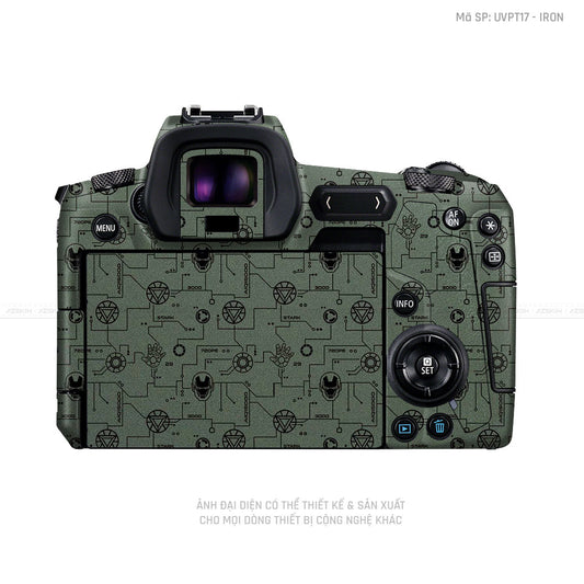 Dán Skin Máy Ảnh Canon Vân Nổi Pattern Ironman Xanh | UVPT17
