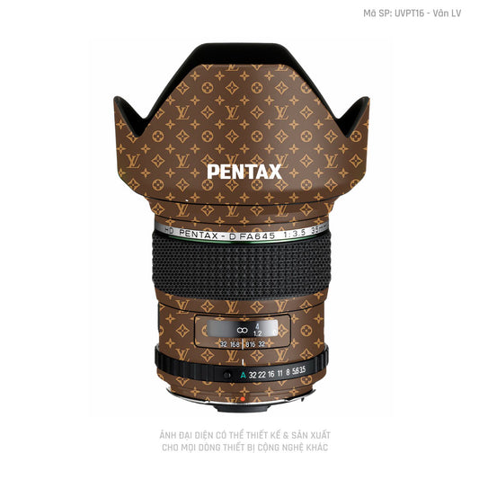 Dán Skin Ống Kính Pentax Vân Nổi Pattern LV Nâu | UVPT16