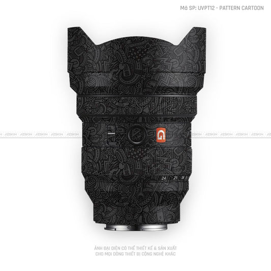 Dán Skin Ống Kính Sony Vân Nổi Pattern Cartoon Đen | UVPT12