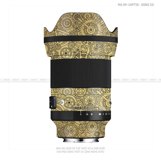Dán Skin Ống Kính Sigma Vân Nổi Động Cơ Vàng | UVPT18