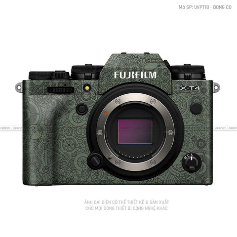 Dán Skin Máy Ảnh Fujifilm Vân Nổi Pattern Động Cơ Green | UVPT18