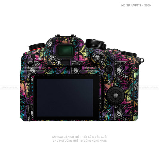 Dán Skin Máy Ảnh Lumix Vân Nổi Pattern Neon 04 | UVPT19
