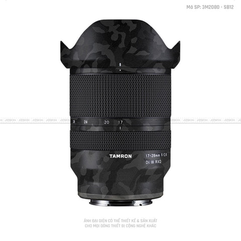 Dán Skin Ống Kính Tamron Vân Nổi Camo Black | SB12