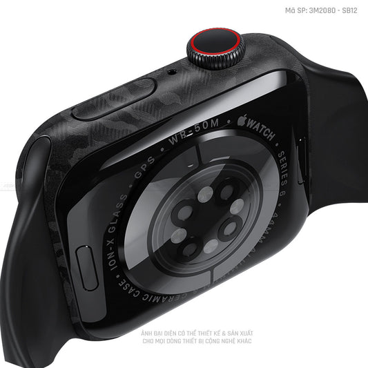 Dán Skin Apple Watch Vân Nổi Camo Black | 3M2080 - SB12