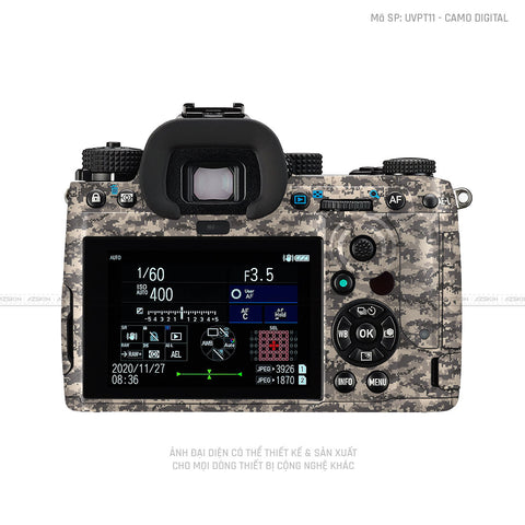 Dán Skin Máy Ảnh Pentax Vân Nổi Camo Digital Vàng Cát | UVPT11