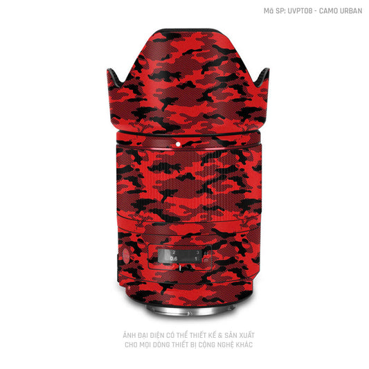 Dán Skin Ống Kính Máy Ảnh Vân Nổi Camo Urban Đỏ | UVPT08