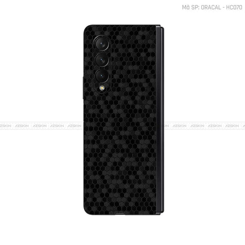 Dán Skin 3M/Oracal Galaxy Z Fold3 Vân Tổ Ong Đen | HC070
