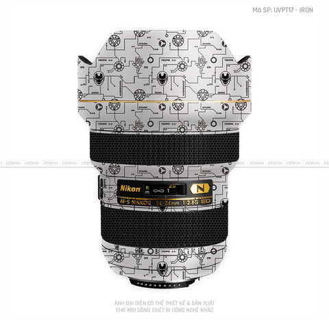 Dán Skin Ống Kính Nikon Vân Nổi Pattern Icon Trắng | UVPT17