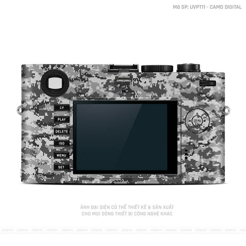 Dán Skin Máy Ảnh Leica Vân Camo Digital Xám | UVPT11