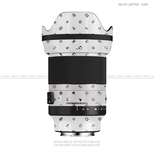 Dán Skin Ống Kính Sigma Vân Nổi Pattern Icon Trắng | UVPT04