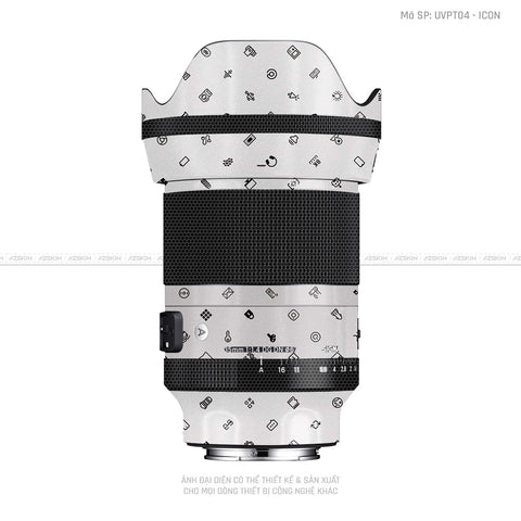 Dán Skin Ống Kính Sigma Vân Nổi Pattern Icon Trắng | UVPT04