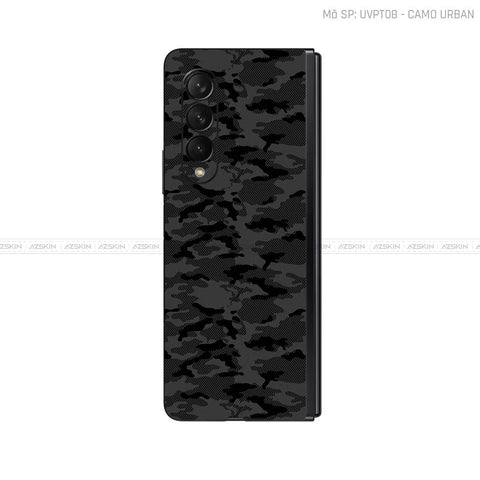 Dán Skin Galaxy Z Fold3 Vân Pattern Camo Urban Đen | UVPT08