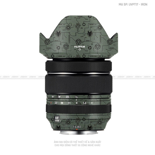 Dán Skin Ống Kính Fujifilm Vân Nổi Ironman Xanh | UVPT17