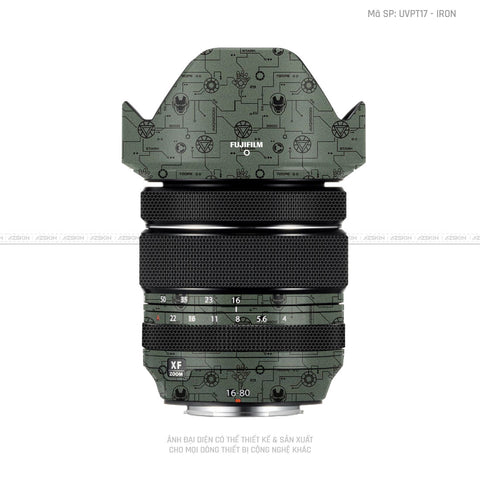 Dán Skin Ống Kính Fujifilm Vân Nổi Ironman Xanh | UVPT17