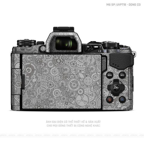 Dán Skin Máy Ảnh Olympus Vân Nổi Động Cơ Trắng | UVPT18